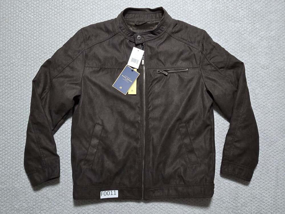 Marc Asher Men's Chocolate Brown Faux Suede Bomber Jacket Size Large MAJK-83005
